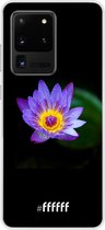 Samsung Galaxy S20 Ultra Hoesje Transparant TPU Case - Purple flower in the dark #ffffff