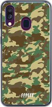 Samsung Galaxy A40 Hoesje Transparant TPU Case - Jungle Camouflage #ffffff