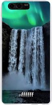 Honor 9 Hoesje Transparant TPU Case - Waterfall Polar Lights #ffffff