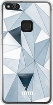 Huawei P10 Lite Hoesje Transparant TPU Case - Mirrored Polygon #ffffff