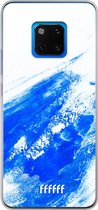 Huawei Mate 20 Pro Hoesje Transparant TPU Case - Blue Brush Stroke #ffffff