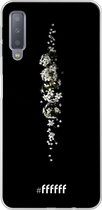 6F hoesje - geschikt voor Samsung Galaxy A7 (2018) -  Transparant TPU Case - White flowers in the dark #ffffff