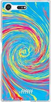 Sony Xperia XZ Premium Hoesje Transparant TPU Case - Swirl Tie Dye #ffffff