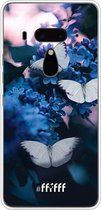 HTC U12+ Hoesje Transparant TPU Case - Blooming Butterflies #ffffff