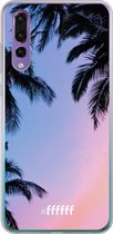 Huawei P30 Hoesje Transparant TPU Case - Sunset Palms #ffffff