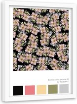 Foto in frame Abstracte bloemen, 70x100cm, roze/zwart, Premium print