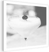 Schilderij Cocktail, 80x80cm, zwart/wit