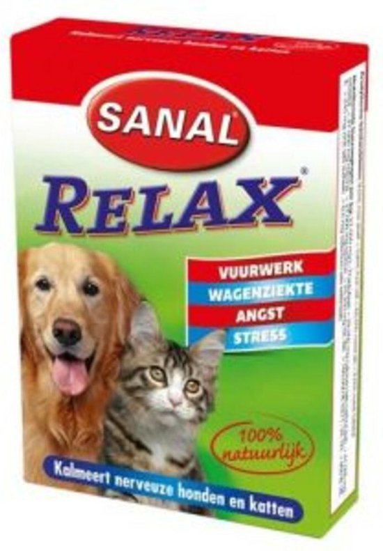 Sanal Relax Tablet - Antistressmiddel Kat/Hond - 15 stuks