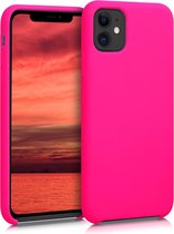 kwmobile telefoonhoesje geschikt voor Apple iPhone 11 - Hoesje met siliconen coating - Smartphone case in neon roze