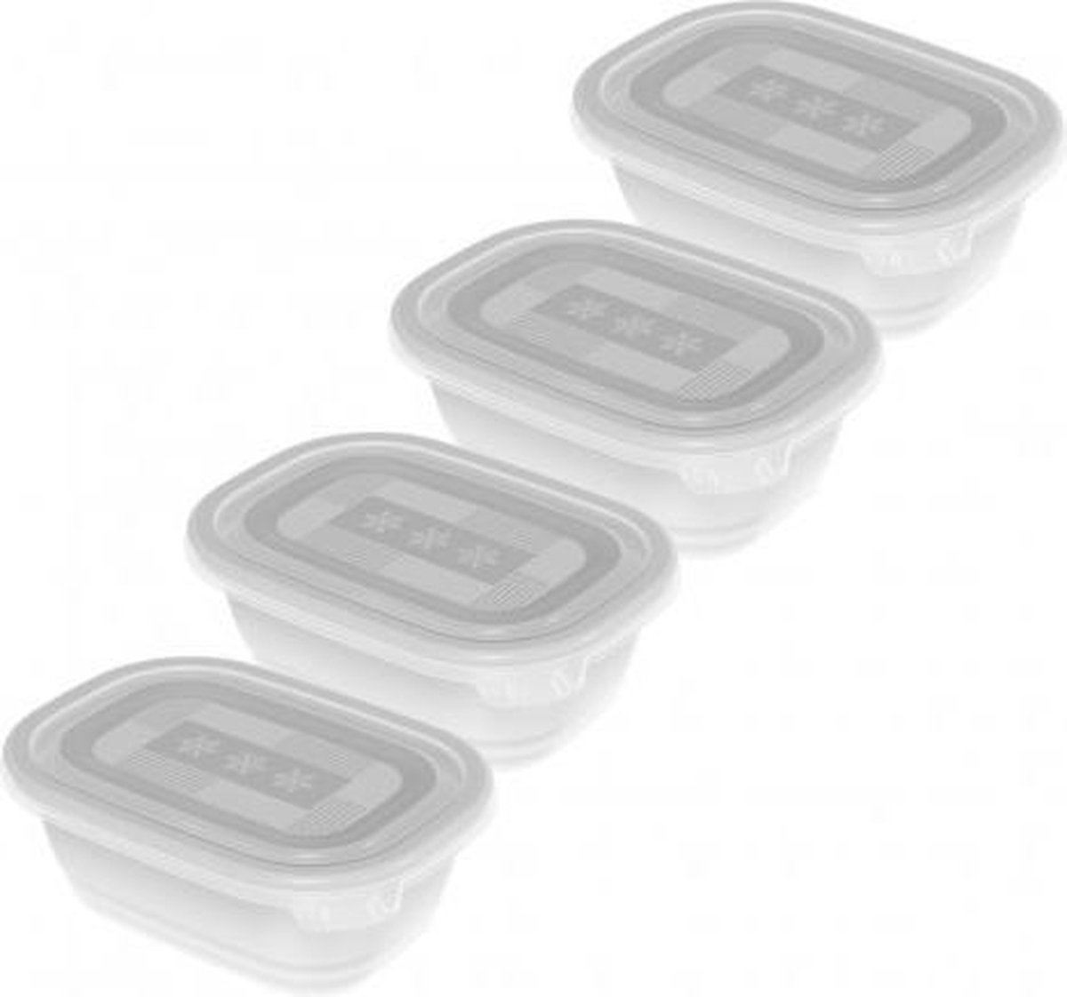 Rotho Freeze Diepvriesdozen 4x0.5L Transparant/Wit