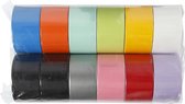 Duck tape, Effen kleur, B: 48 mm, diverse kleuren, 12x5 m/ 1 doos