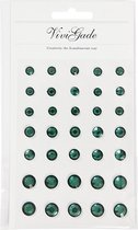 Strasstenen. groen. ronde kegel. afm 6+8+10 mm. 35 stuk/ 1 doos