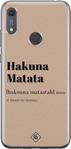 Huawei Y6 (2019) hoesje siliconen - Hakuna matata | Huawei Y6 (2019) case | Bruin/beige | TPU backcover transparant