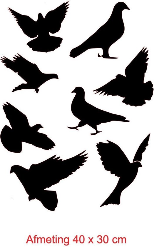 Raamsticker  Duiven 40 x 40 cm