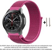 22mm Paars / Roze / Drakenfruit Kleurig Nylon Horloge Bandje voor (zie compatibele modellen) Samsung, LG, Seiko, Asus, Pebble, Huawei, Cookoo, Vostok en Vector - klittenband – Purp