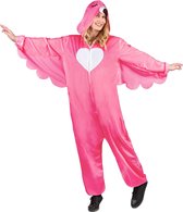LUCIDA - Roze flamingo kostuum met capuchon voor dames - L
