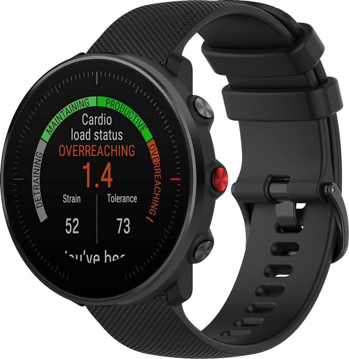 Polar Vantage M / Grit X silicone gesp band - zwart - - Horlogeband Armband Polsband
