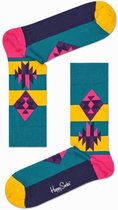 Happy Socks Inca 10th year Anniversary Sokken - Blauw/Geel/Roze - Maat 36-40