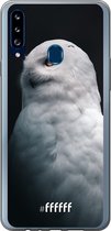 Samsung Galaxy A20s Hoesje Transparant TPU Case - Witte Uil #ffffff