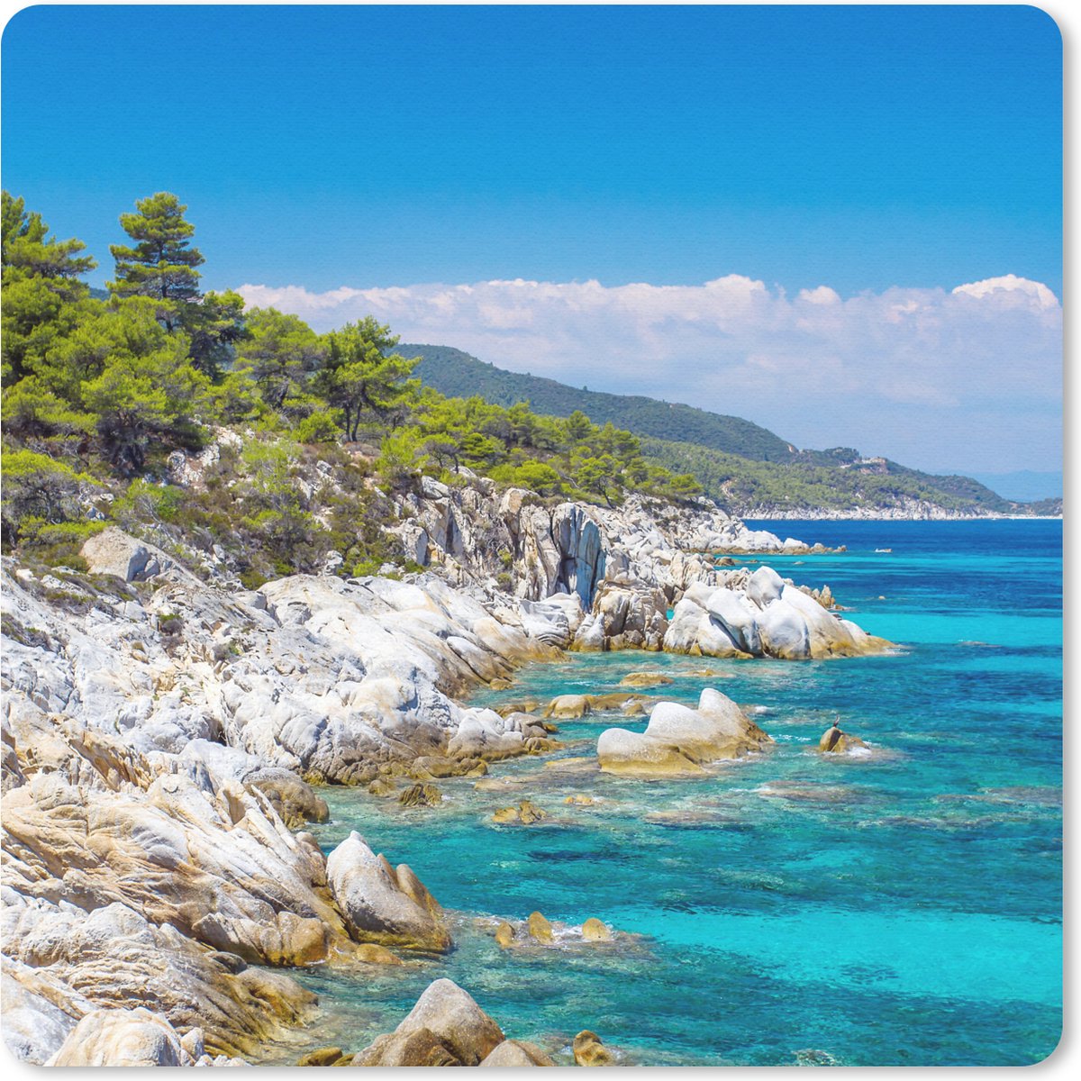 Muismat 30x30 cm - Mousepad Zee - Zomer - Tropisch - Muismatten