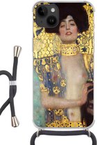 Geschikt voorApple Iphone 14 Plus - Crossbody Case - Judith - Gustav Klimt - Siliconen - Crossbody - Backcover met Koord - Telefoonhoesje met koord - Hoesje met touw