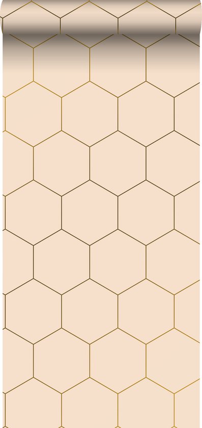 ESTAhome behang hexagon licht perzikroze - 139226 - 0,53 x 10,05 m