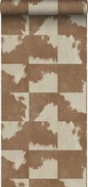 Papier peint Origin peau de vache marron et blanc - 347804 - 0,53 x 10,05 m