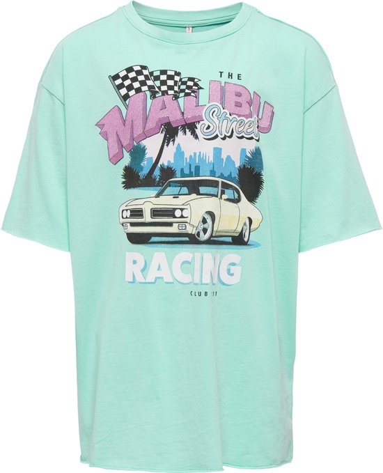ONLY KOGLUCY OVERSIZE S/S RACE TOP BOX JRS Meisjes T-shirt - Maat 146/152