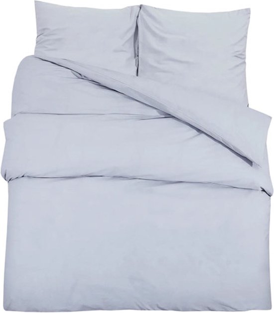 vidaXL - Dekbedovertrekset - lichtgewicht - 260x240 - cm - microvezel - grijs