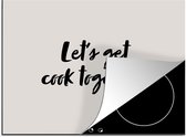 KitchenYeah® Inductie beschermer 71x52 cm - Quotes - Let's get cook together - Spreuken - Koken - Koppel - Kookplaataccessoires - Afdekplaat voor kookplaat - Inductiebeschermer - Inductiemat - Inductieplaat mat