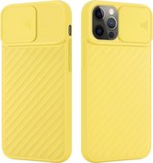 Cadorabo Hoesje geschikt voor Apple iPhone 12 PRO MAX in Mat Geel - Beschermhoes van flexibel TPU-silicone en met camerabescherming Case Cover Etui
