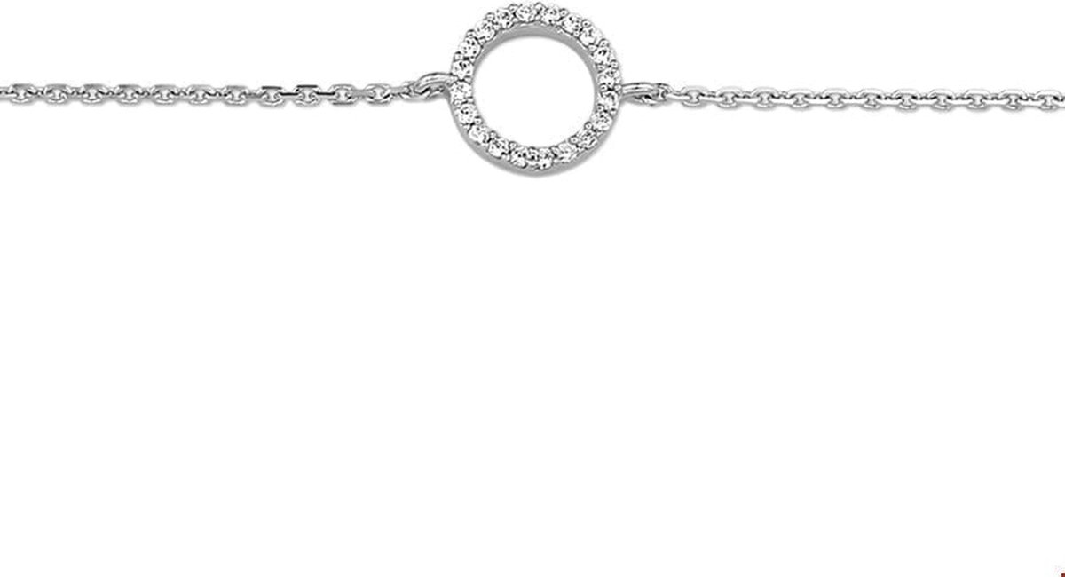 The Jewelry Collection Armband Zirkonia 1,0 mm 15,5 + 2,5 cm - Zilver