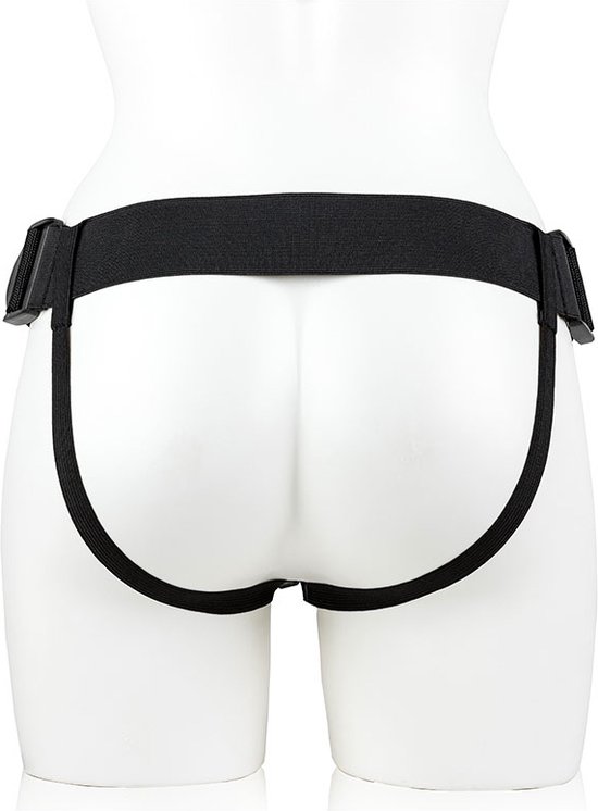 Shots - RealRock REA140BLK - Gode Ceinture Creux Vibrant No Balles - 10'' / 24,5 cm - Noir