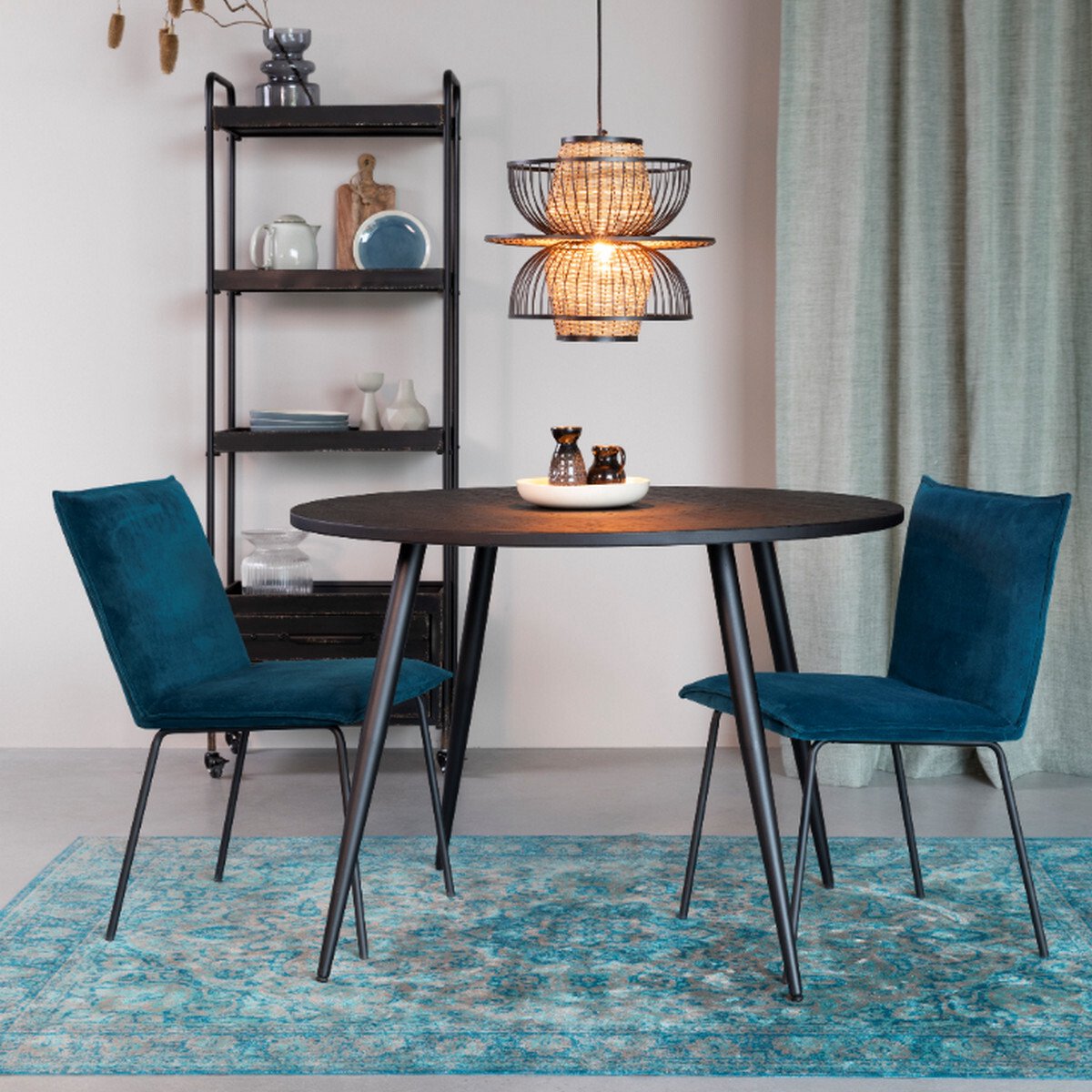 Housecraft Living Mo Eettafel Rond 110 cm Hout Zwart