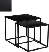 Mica Decorations goa table d'appoint noir set de 2 plus grandes tailles en cm: 35 x 35 x 33