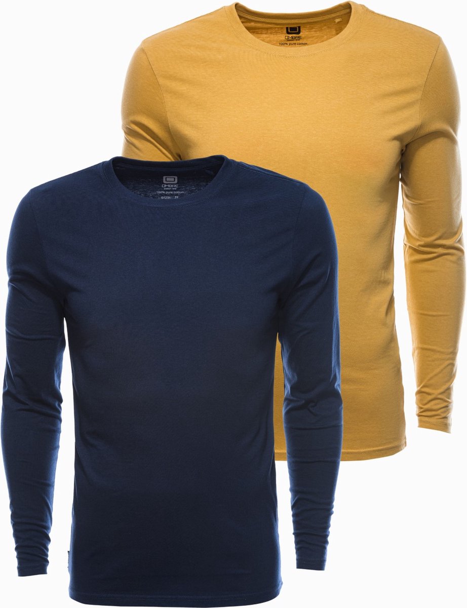 Effen heren longsleeve - mix 2-pack V6 Z43