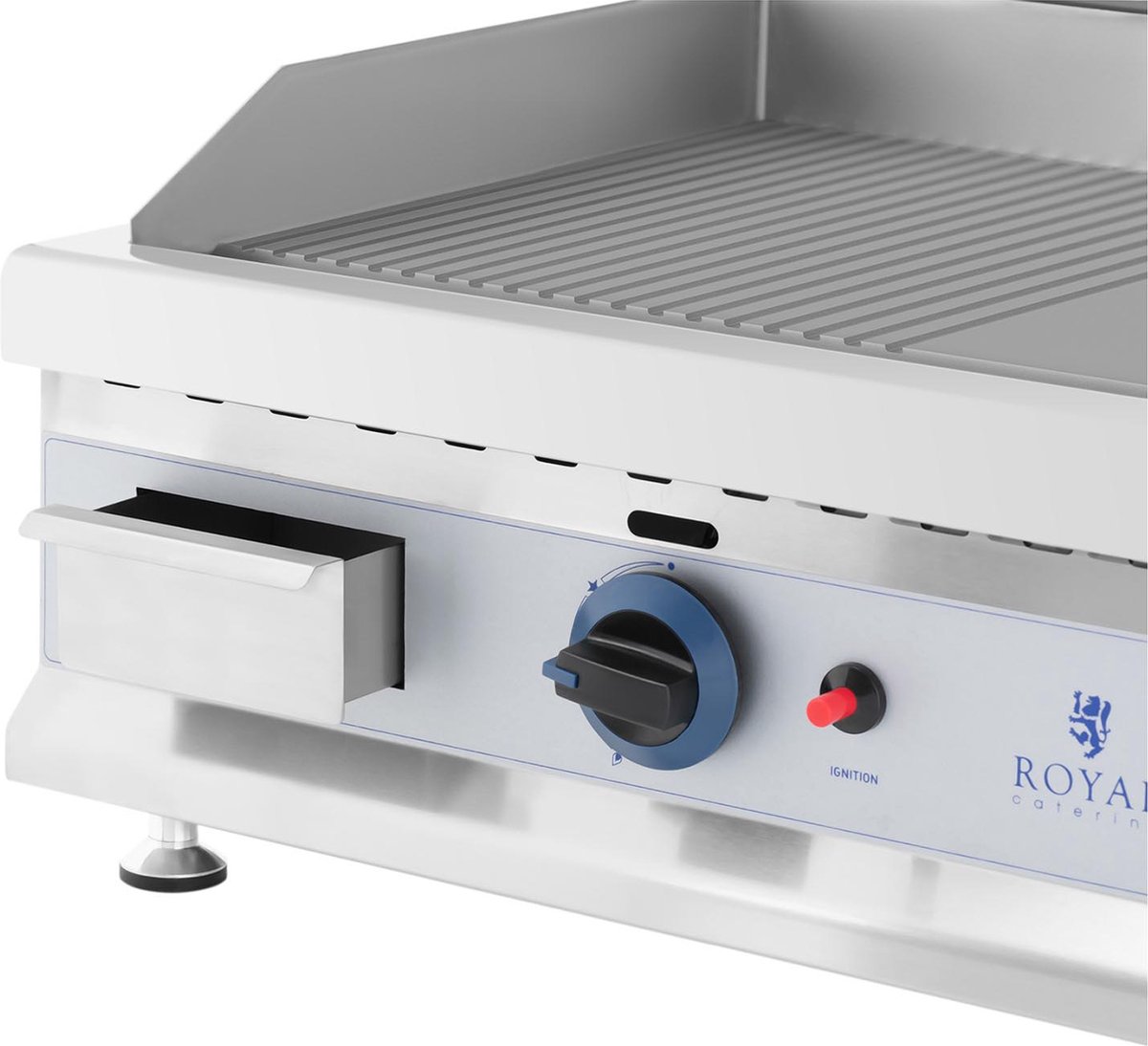 Plancha Gaz Professionnelle Inox 75 Cm - 2 Zones Cuisson 74.5x40 Cm - 2x3100W - Gaz Naturel/Butane - 5