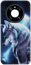 ADEL Siliconen Back Cover Softcase Hoesje Geschikt voor Huawei Mate 40 Pro - Wolf
