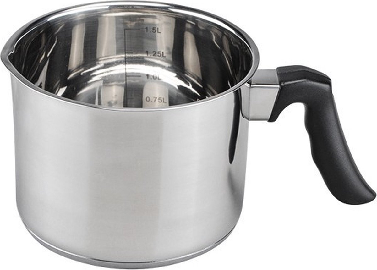 RVS steelpan/sauspan/melkpan 16 x 75 cm - Sauspannetje / melkpannetje - Steelpannetje - Koken - Keukengerei