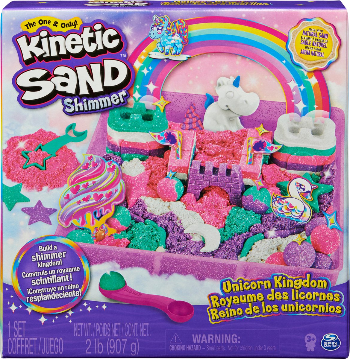 Kinetic Sand Shimmer - Speelzand - Eenhoornset - 4 kleuren - 907 gram