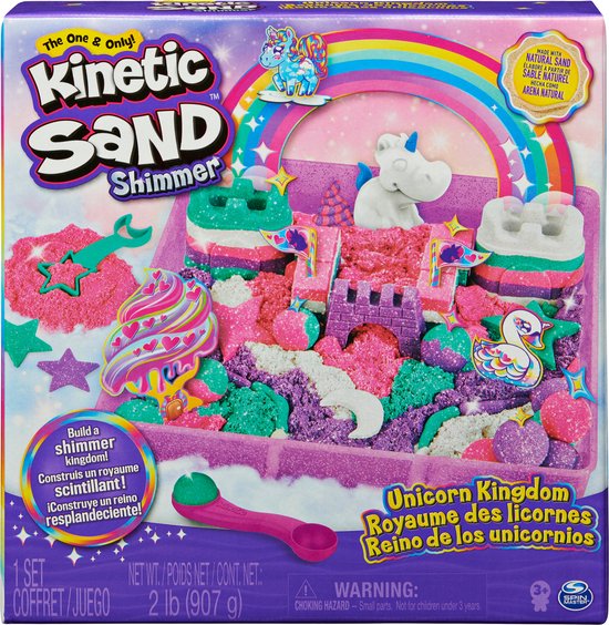 Kinetic Sand Shimmer - Speelzand - Eenhoornset - 4 kleuren - 907g - Sensorisch Speelgoed