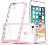 Bumper case Hoesje Geschikt voor iPhone 7 plus / 8 plus hoesje shockproof – Rosegoud / Transparant