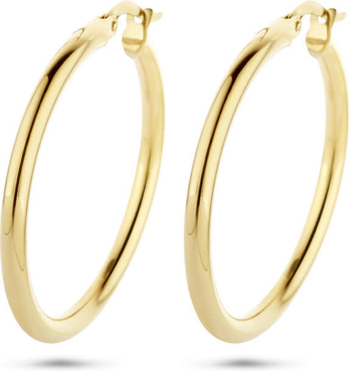 The Jewelry Collection Oorringen Ronde Buis - Geelgoud