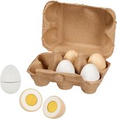 Goki Eggs with Velcro in egg cardboard, 6 pieces H: 5.5 cm