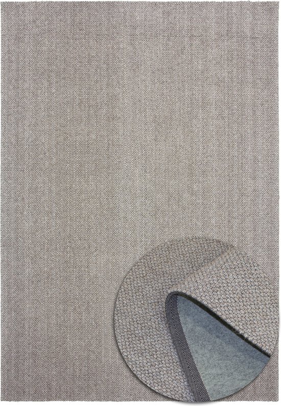 Vloerkleed - Handgeweven look - Zacht - Modern tapijt - Scandinavisch design - Wol en polyester - Woonkamer Slaapkamer Eetkamer Kinderkamer - Naturel Lichtgrijs - 160cm x 230cm
