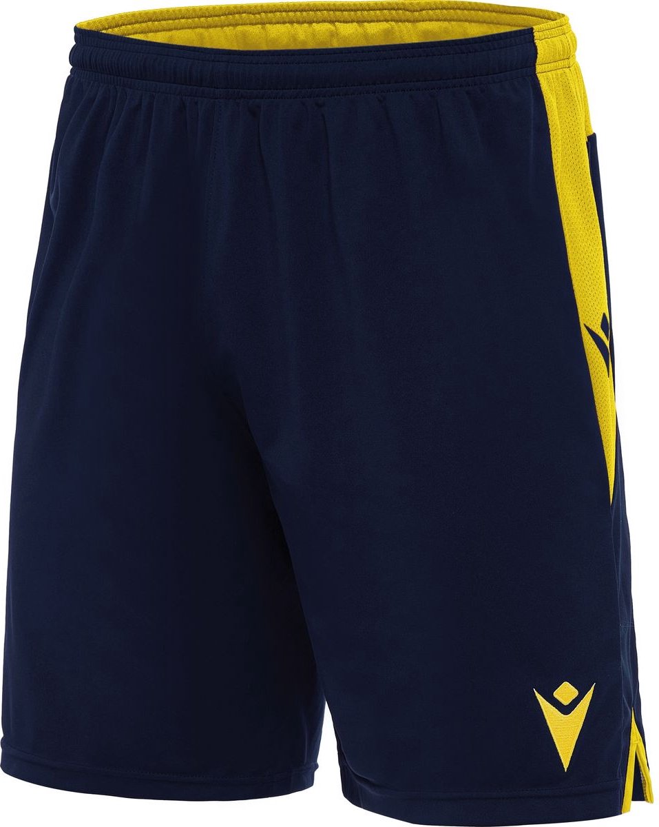 Macron Tempel Short Kinderen - Marine / Geel | Maat: 7-8 Y