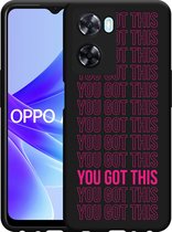 Oppo A57s Hoesje Zwart You Got This - Designed by Cazy