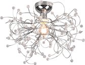 LED Plafondlamp - Plafondverlichting - Torna Guston - E27 Fitting - 1-lichts - Rond - Mat Chroom - Aluminium