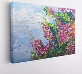 Textuur digitaal schilderen, bloemen, kunst, geschilderde kleurenafbeelding, verf, behang en achtergronden - Modern Art Canvas - 387506662 - 50*40 Horizontal