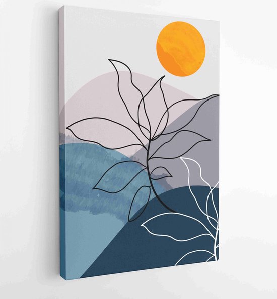 Botanische en landschap aquarel kunst aan de muur vector set 1 - Moderne schilderijen
